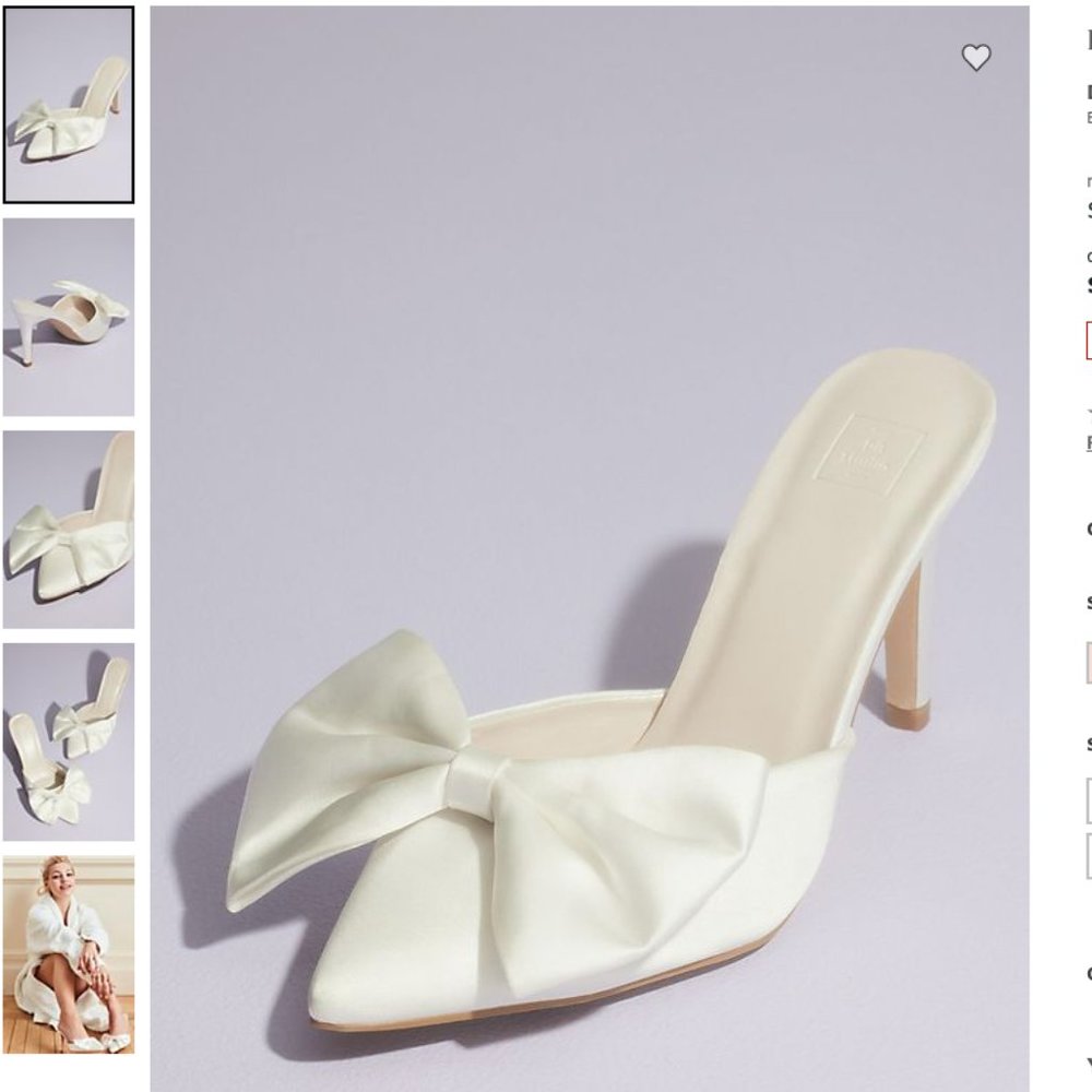Bridal Shoes - Mule / Pumps with Bow from David's Bridal